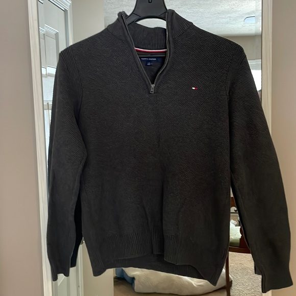Vintage Tommy Hilfiger 1/4 Zip Wool Sweater Size Large - Picture 3 of 8